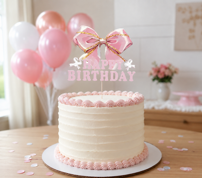 Pink Bow Disposable Cake Stand Theme Birthday Party Decoration Girl for Coquette Birthday Bridal Party Supplies Cake Decorations