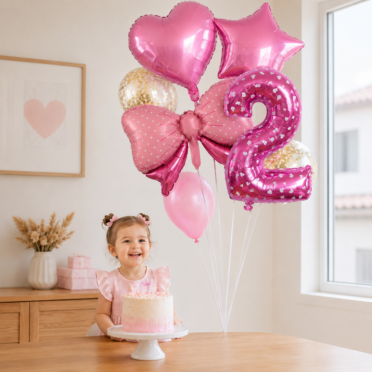 Ballon Anniversaire | Boucle Picot | lot de 8 pièces
