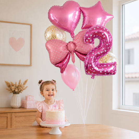 Ballon Anniversaire | Boucle Picot | lot de 8 pièces