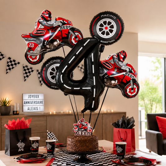 Ballon pour anniversaire | Kit Moto 5 Pièces