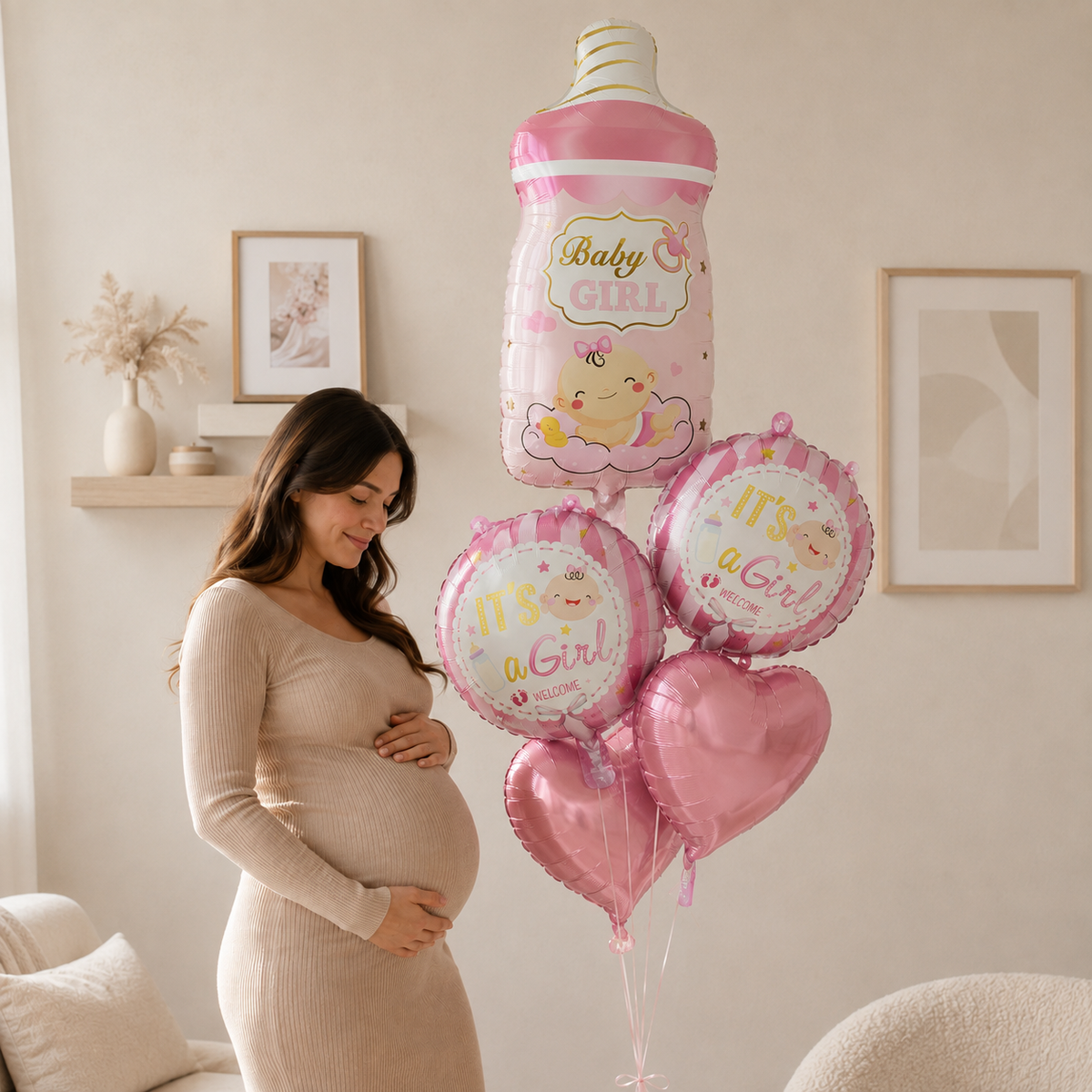 Ballons Baby Shower Fille | Décoration Bébé Rose