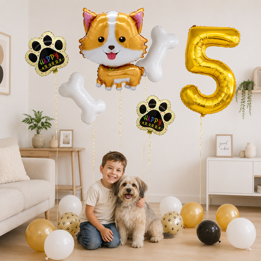 Ballons d’Anniversaire Chien | 6 Pièces