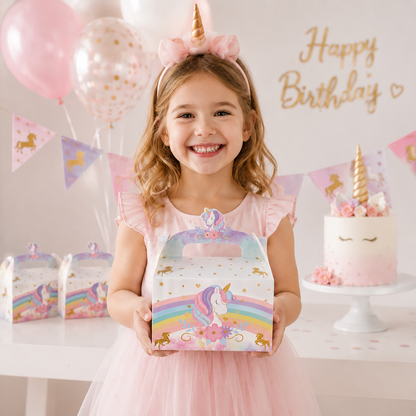 Rainbow Unicorn Gift Boxes Baby Shower Party Favors for Guest Unicorn Birthday Wedding Decoration Party Supplies Candy Boxes
