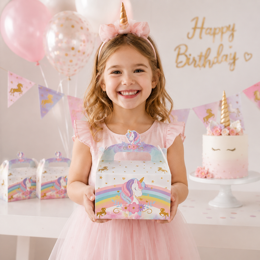 Rainbow Unicorn Gift Boxes Baby Shower Party Favors for Guest Unicorn Birthday Wedding Decoration Party Supplies Candy Boxes