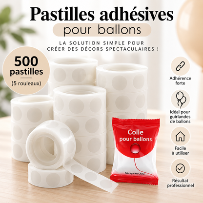 Pastilles Adhésives pour Ballons | 500 Pièces