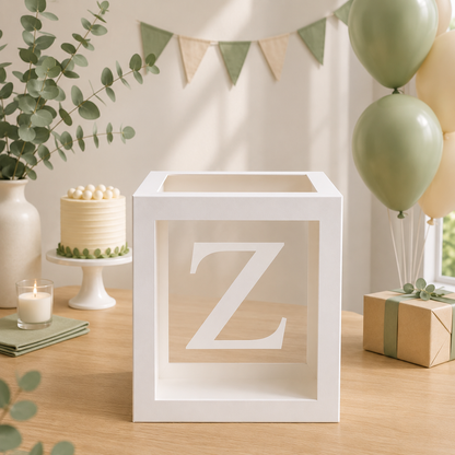 Boîte Anniversaire Transparente | Lettre Personnalisable | 25 cm