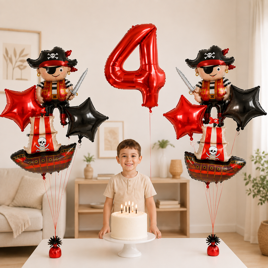 Ballons Anniversaire Pirate | Lot de 9 pièces