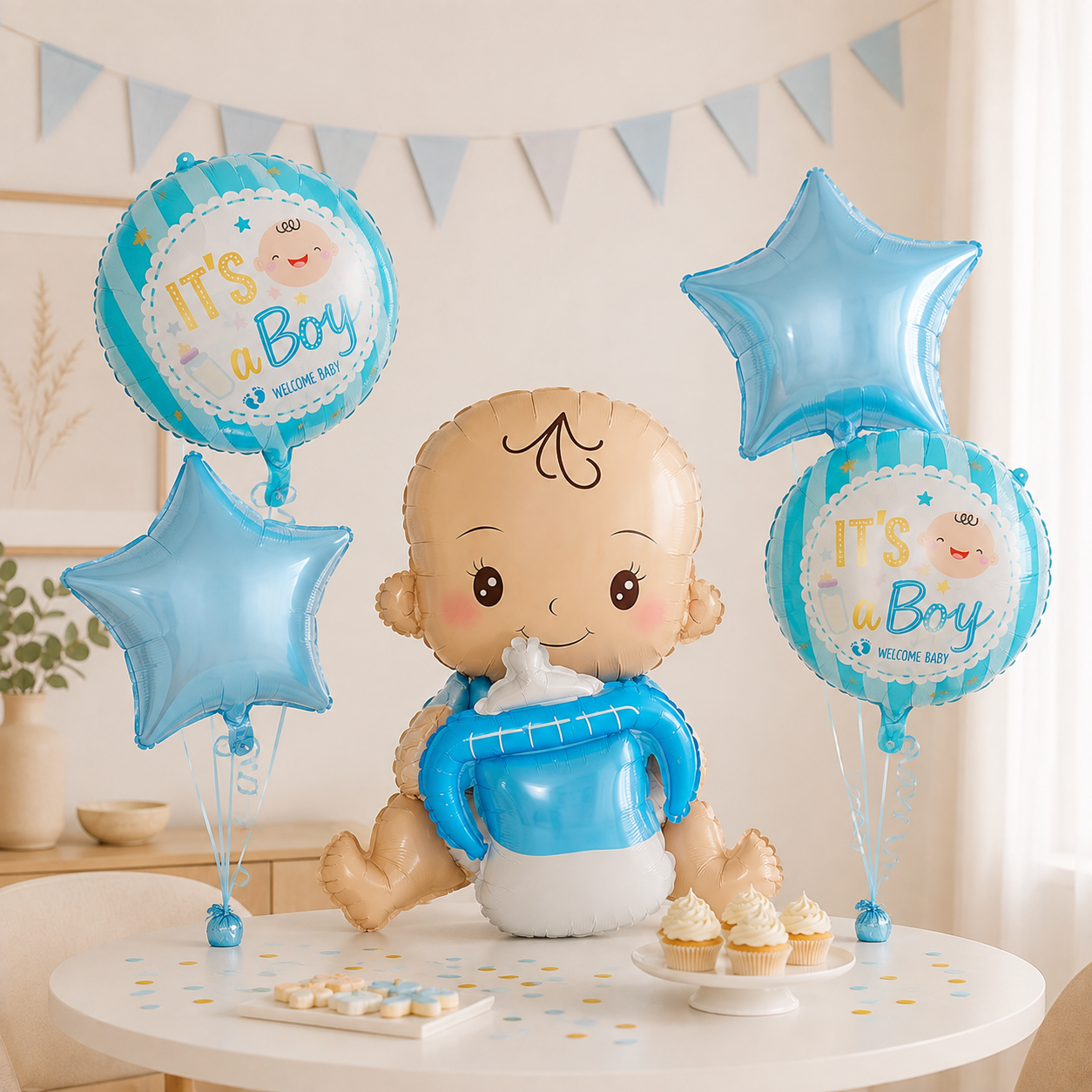 Ballons Baby Shower Garçon | Décoration Bébé Bleu