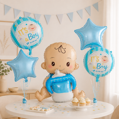Ballons Baby Shower Garçon | Décoration Bébé Bleu
