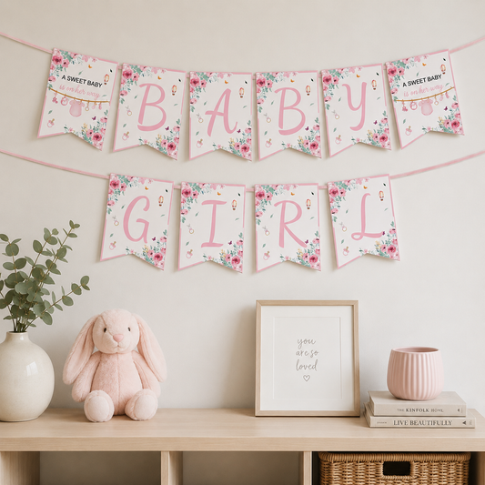 Guirlande Baby Shower Fille | Décoration Suspendue