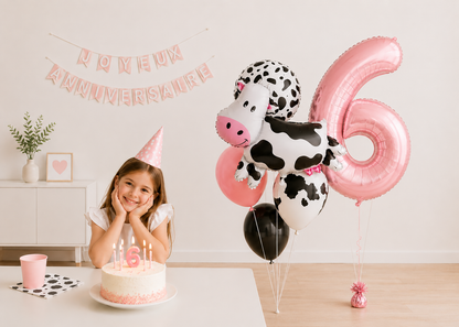 Ballon helium | Thème Vache Rose
