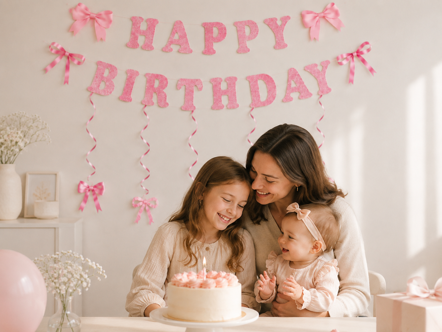 Banderole joyeux anniversaire | Nœuds Roses