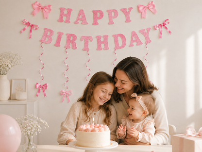 Banderole joyeux anniversaire | Nœuds Roses