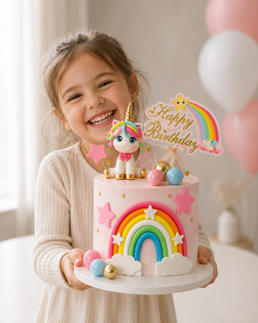 Topper gateau | Licorne Arc-en-ciel