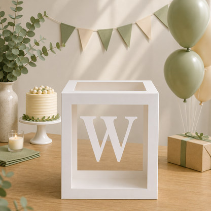 Boîte Anniversaire Transparente | Lettre Personnalisable | 25 cm