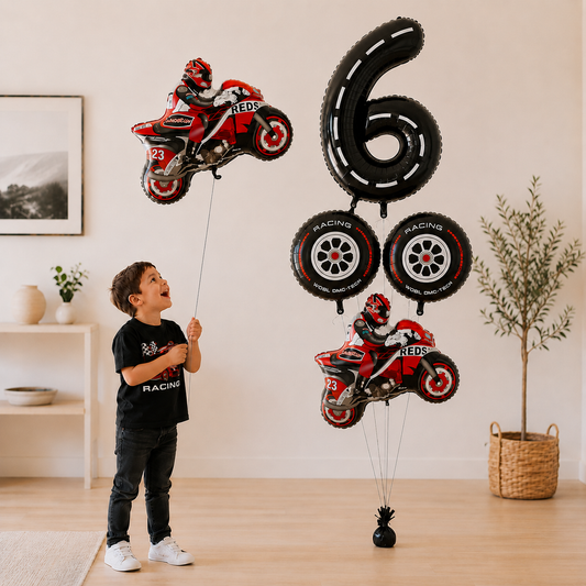 Ballon pour anniversaire | Kit Moto 5 Pièces