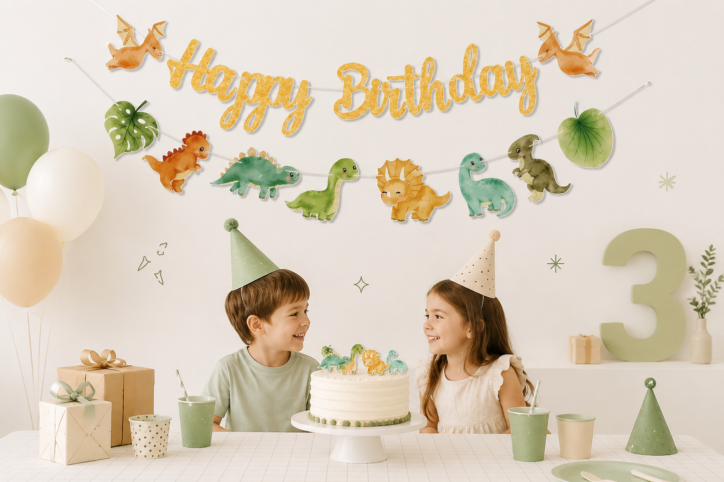 banderole joyeux anniversaire | Dinosaure