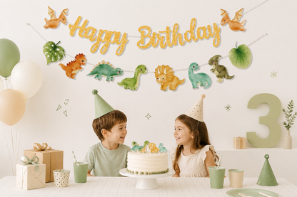 banderole joyeux anniversaire | Dinosaure