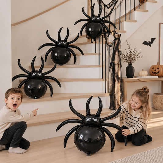 Ballons Halloween Araignées Géantes | Lot de 5