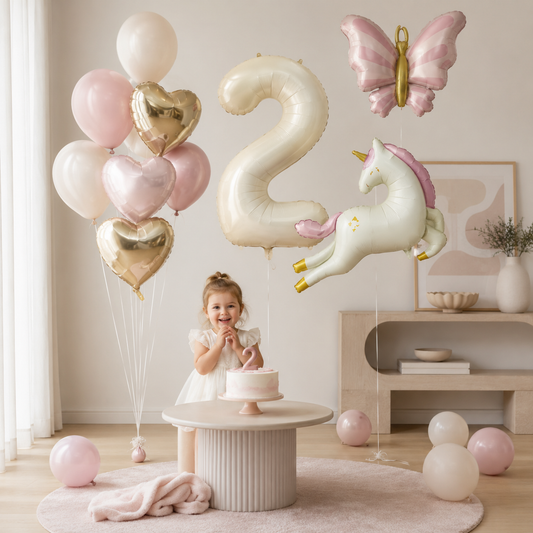 Ballons pour Anniversaire Licorne & Papillon | 15 Pièces