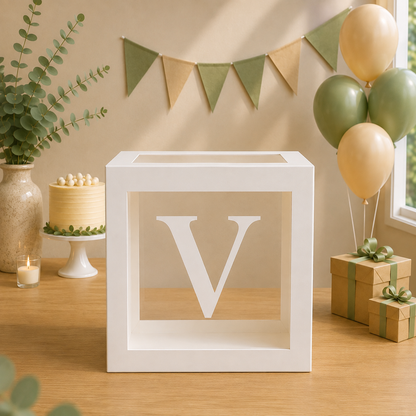 Boîte Anniversaire Transparente | Lettre Personnalisable | 25 cm