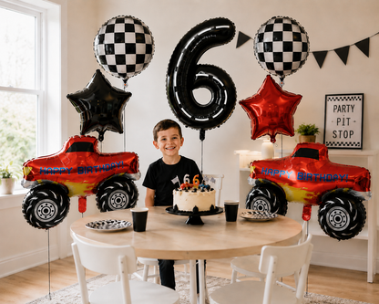 1set Monster Truck Balloons 40inch Number Balloon Set Monster Truck Birthday Balloon Baby Shower Race Car Party Decor Supplies