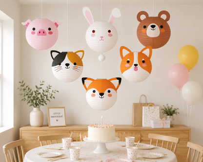 1pcs/25cm Cartoon Animal Paper Lantern Ball Lanterns Wholesale Kindergarten Handmade DIY Shop Decoration Birthday Ornaments