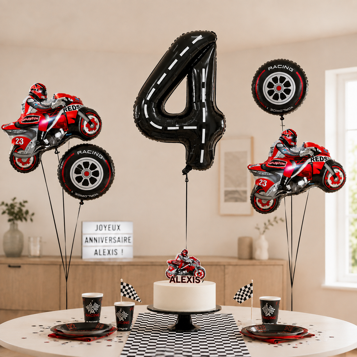 Ballon pour anniversaire | Kit Moto 5 Pièces