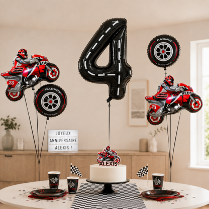 Ballon pour anniversaire | Kit Moto 5 Pièces