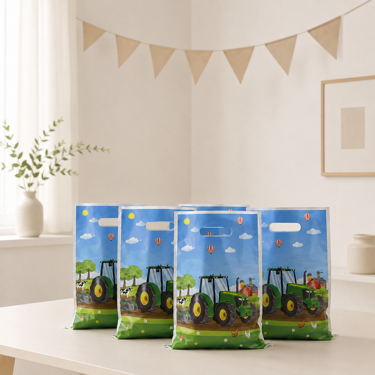 Sac cadeau anniversaire | Tracteur Vert