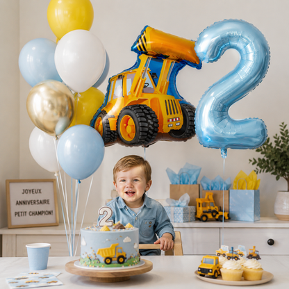 Ballons anniversaire | Camion de Chantier | 13 pièces