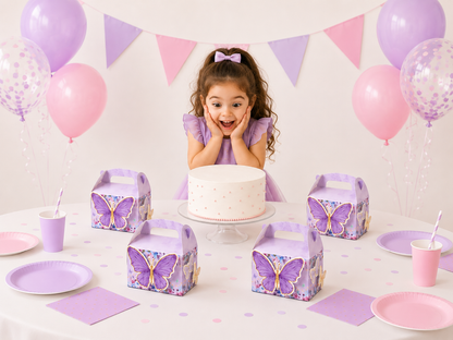 Boite à cadeau | Papillon Rose ou Lilas | Lot de 4