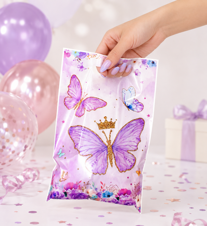 Sac cadeau anniversaire | Papillon Rose ou Lilas | lot de 20