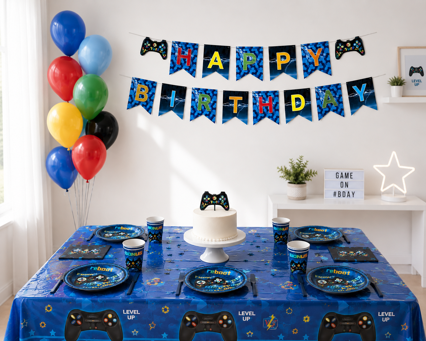 Decoration table pour anniversaire | Gaming | 62 pièces