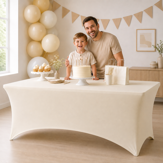 Nappe Anniversaire Extensible en Spandex | Table 6 Pieds