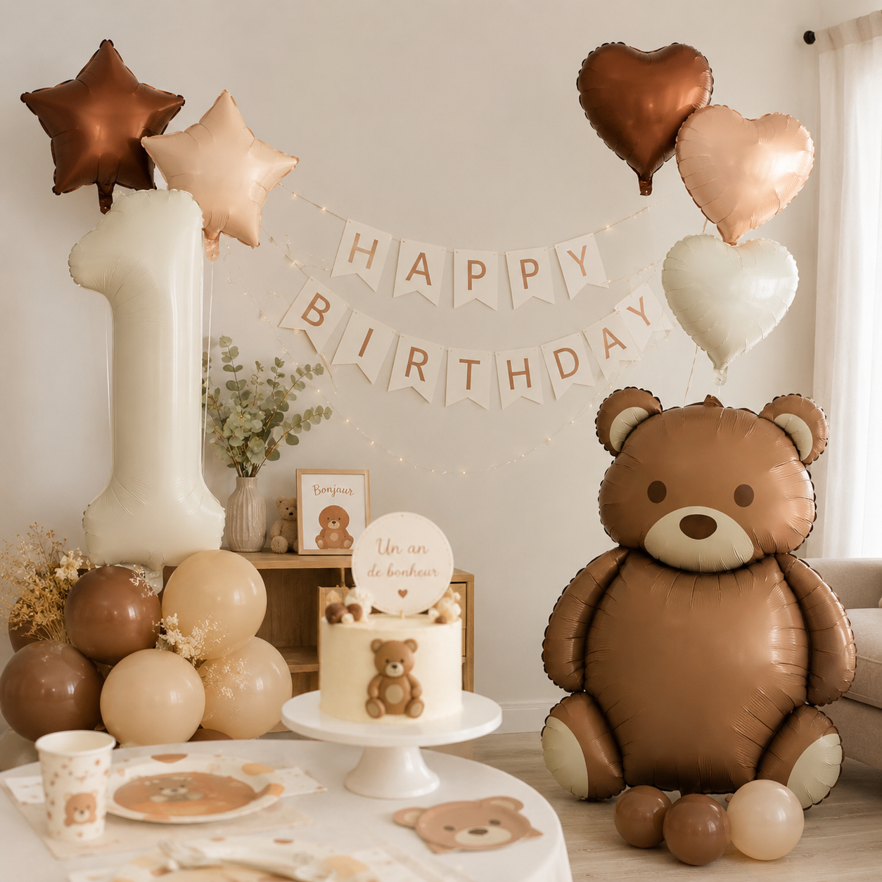 Ballon d'anniversaire | Ourson Magique | 8 pièces