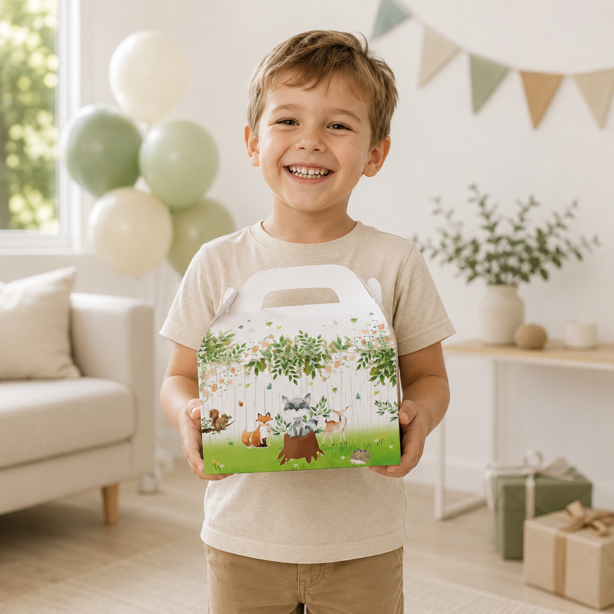 Jungle Theme Party Decor Supply Disposable Tableware Plate Banner Forest Animal Fox Hedgehog Balloon Baby Shower Kid Birthday