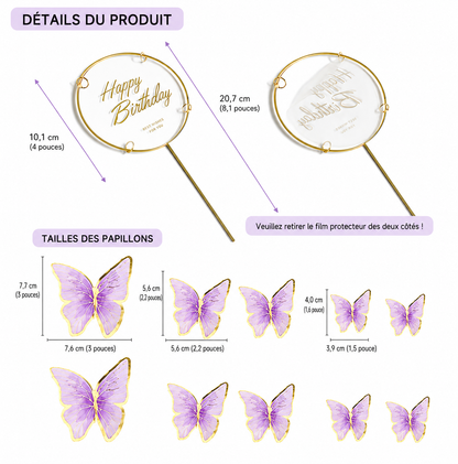 Topper Cake Papillon | 11 Pièces