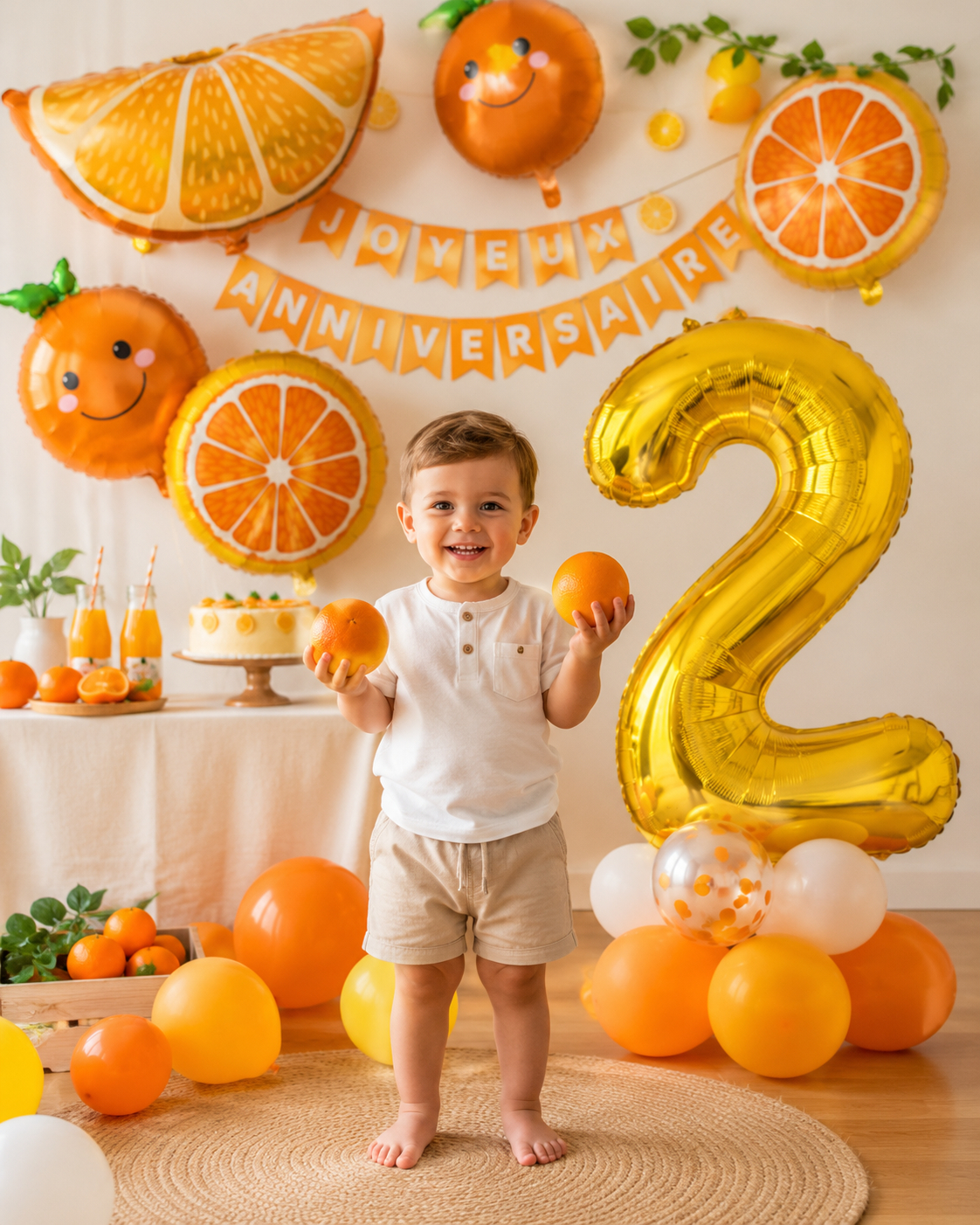 Ballon d'anniversaire | Orange Doré