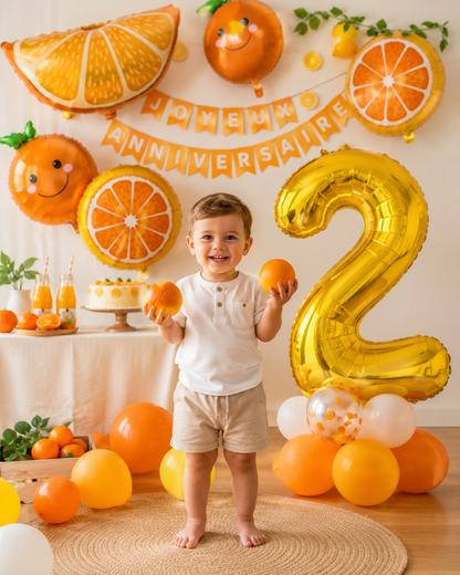 Ballon d'anniversaire | Orange Doré