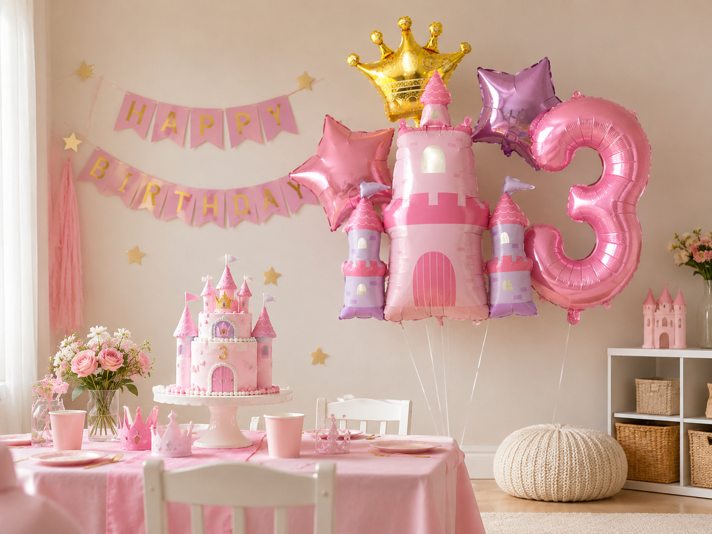 ballon d anniversaire | Château Princesse | 5 pièces