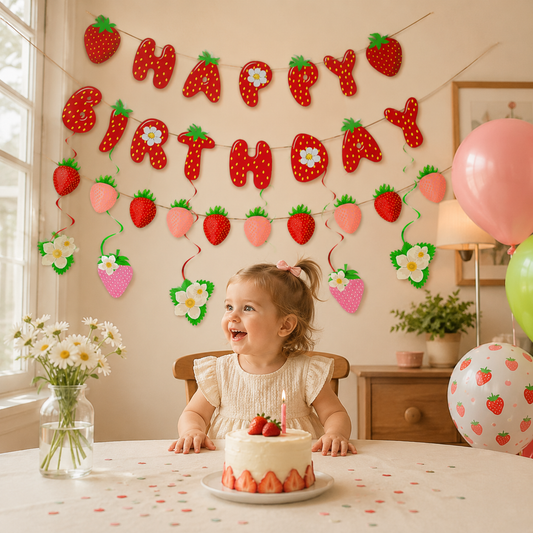 Sweet Strawberry Party Decor Berry First Birthday Supplies Pink Paper Plates Cups Baby Shower Summer Fruit Party Tableware Set