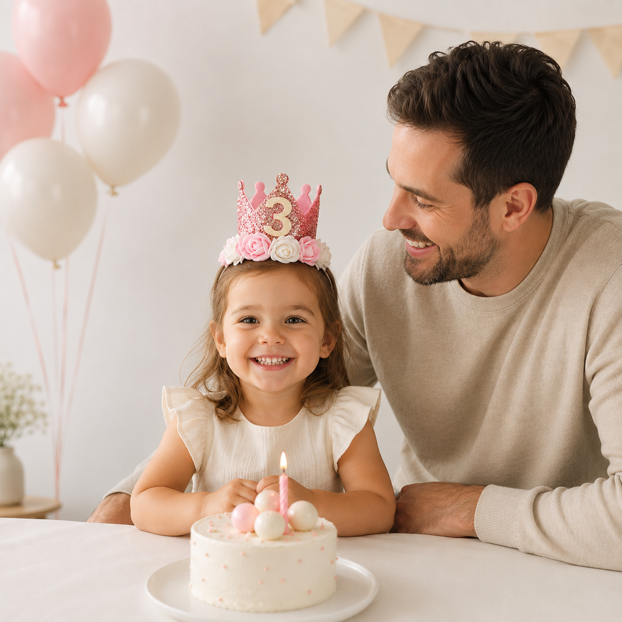 DIY 1st 2nd 3rd Birthday Crown Hat Handmade Accessories Baby One Happy Birthday Party Headband Hat Baby Shower Party Supplies