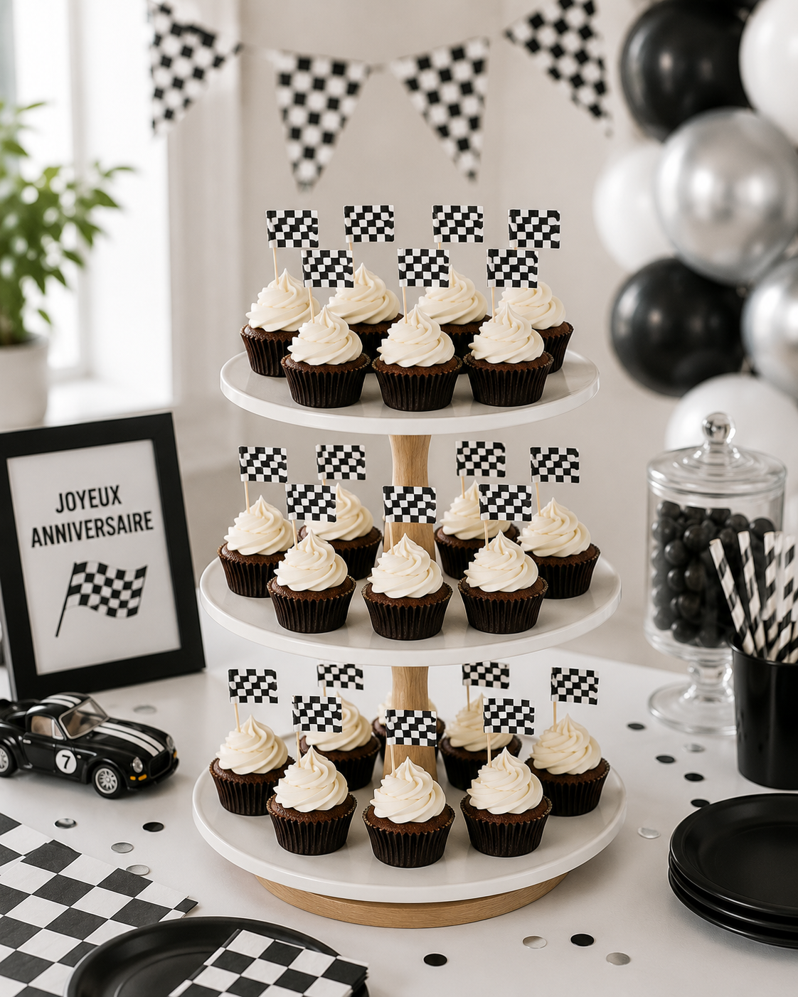 Cake topper anniversaire | Automobile
