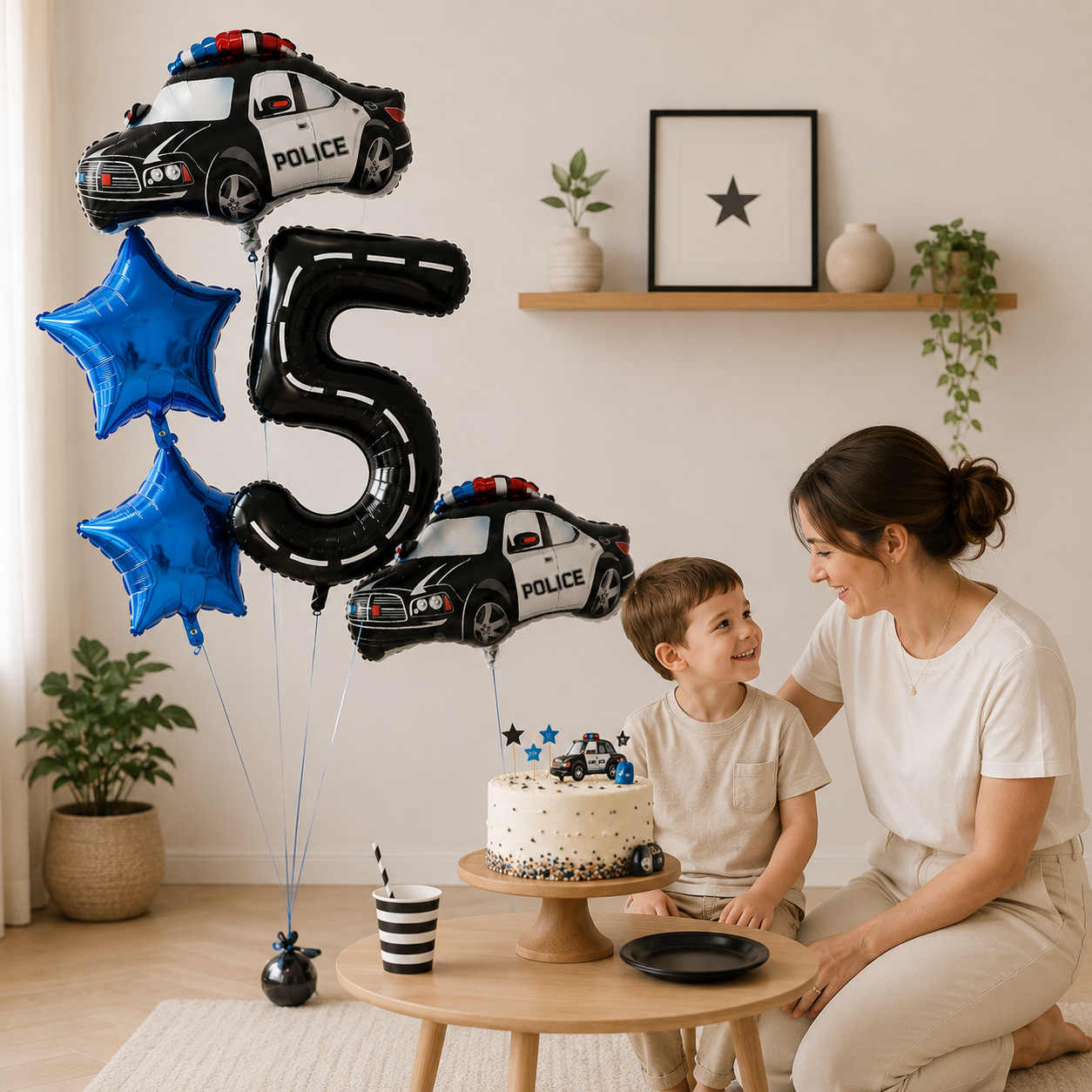 Ballon d anniversaire | Police | 5 pièces