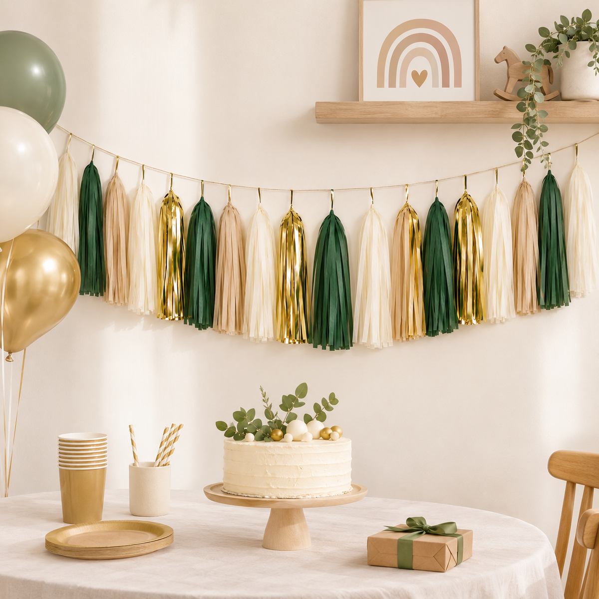 Guirlande Anniversaire à Franges | 20 Pompons en Papier