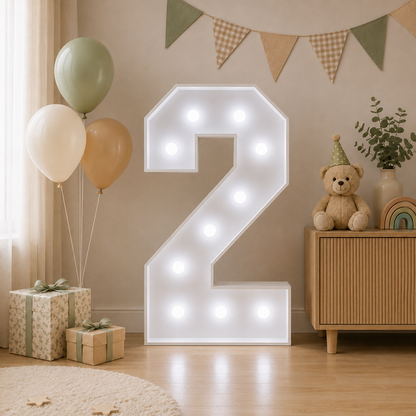 Chiffre lumineux géant 73 cm | Décoration anniversaire 0 à 9