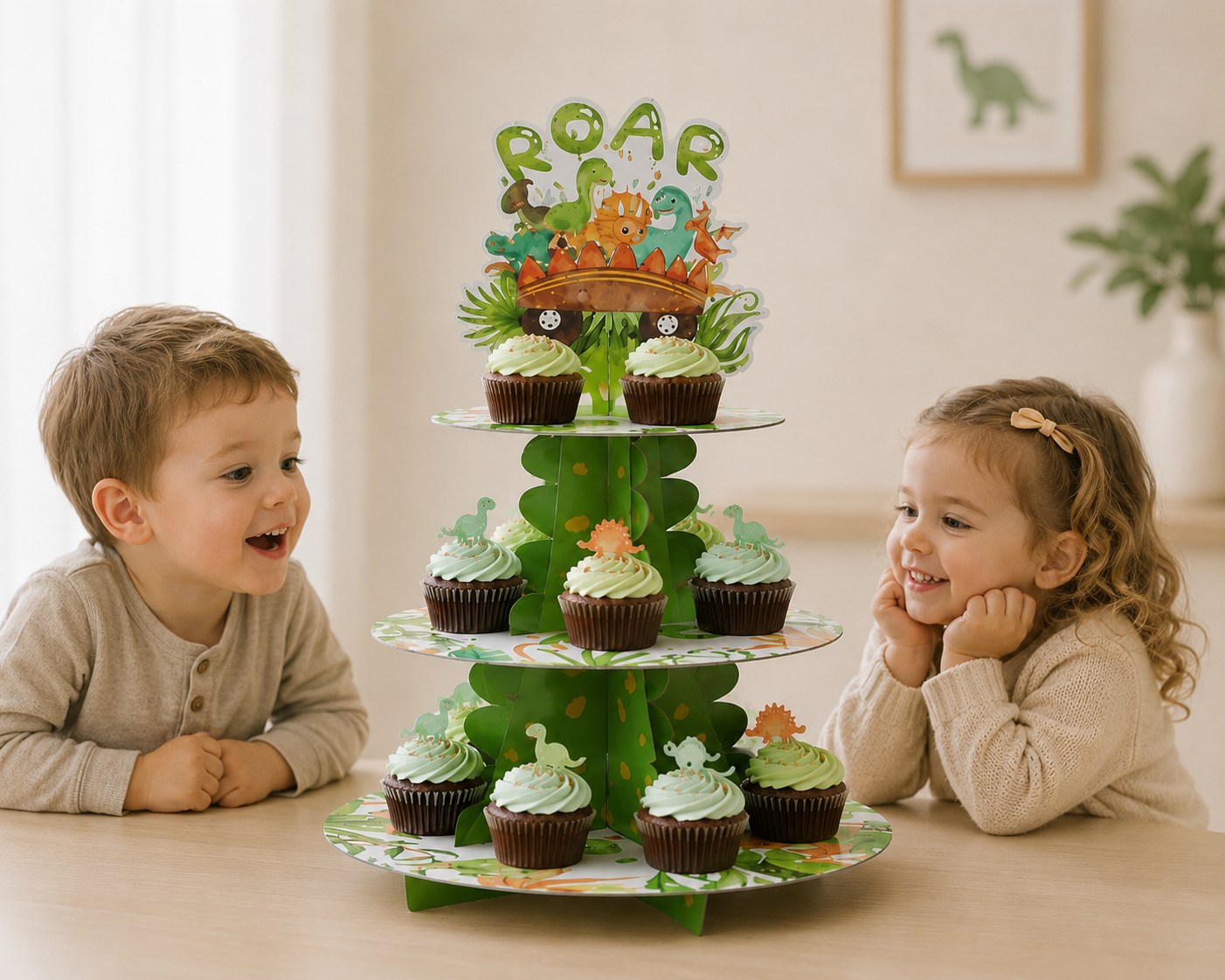 support pour gateau | Dinosaure 3 Étages