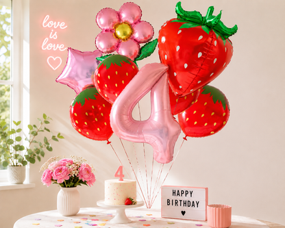 Ballons anniversaire | Thème Fraise