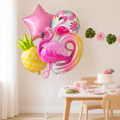Ballons d anniversaire | Tropicale Flamant Rose